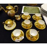 Hartrorzellan gilded tea ware A/F