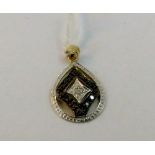 9 ct gold and diamond pendant 2.