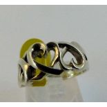 Sterling silver entwined heart ring