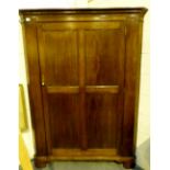 Large mahogany corner cupboard with single door H: 180 cm