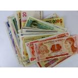 Quantity of worldwide bank notes Brazil, Venezuela, Peru, Honduras etc.