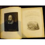 Two volumes of The Works of Shakespeare with steel engravings