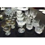 Crystal and cut glass drinking and sundae glasses