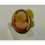 9 ct gold cameo ring size K