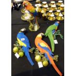 Four global designs decorative parrots