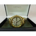 Seiko automatic boxed stainless steel wristwatch