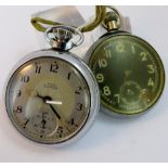 Smiths Empire pocket watch and a military issue pocket watch,