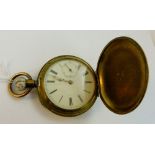 Plated full hunter pocket watch