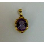 9 ct gold amethyst pendent