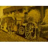 Large oil on board steam traction engine picture signed A Quirk 1965.
