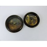 Small brass pocket compass with hundred year perpetual calendar