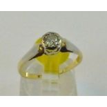 18 ct gold and platinum vintage diamond solitaire ring approximately 0.