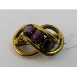 Victorian plated brooch set with amethyst