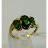 9 ct yellow gold and chrome tourmaline ring with certificate.