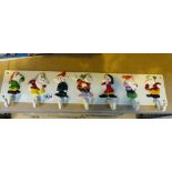 Seven dwarfs cast iron coat hooks