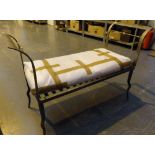 Wrought iron two seat bench with seat