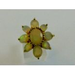 Large Welo opal flower head ring (7ct opal weight) Size R