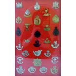 28 military cap badges including Cornwall 1st VB and Royal Corps of Signals,