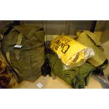 Three rucksacks of military webbing