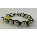 Shamballa style stone set ball bracelet