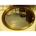 Giltwood framed oval mirror with bevelled edge 67 x 47cm