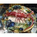 19thC Lee Majolica lobster plate