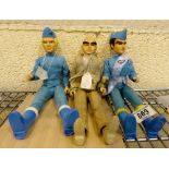 Three Thunderbirds characters figures