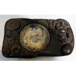 Oriental brush stand embossed with oriental character,