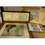 Mixed lot of collectables to include framed German banknotes,