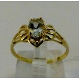 9 ct gold and white topaz ring.