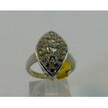 18 ct white gold marquise shaped diamond cluster ring approximately 1.