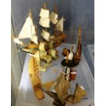 Tray of mixed sailing ships