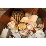 Large box of ceramics and glassware