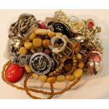 Mixed box of costume jewellery