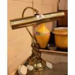 Brass bankers table lamp