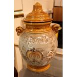 Large Rumtopf lidded ceramic jar