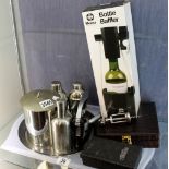 Tray of bar related items including bottle opener,