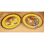 2 Wedgwood Clarice Cliff limited edition plates in the bizarre pattern