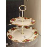 Royal Albert Old Country Roses two tier cake stand