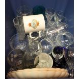 Box of assorted glasses and ceramics
