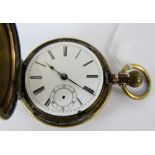 Plated full hunter pocket watch movement marked Grangin Watch Co New York,