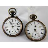 Two gun metal pocket watches