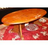 Heavy Canadian pine oval dining table.