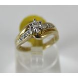 9 ct gold fancy diamond ring,