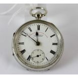 Chester silver English lever pocket watch.