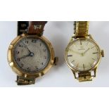 9 ct gold cased Omega ladies wristwatch and one other