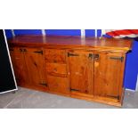 Victorian pine design Heritage Range antique style double cupboard with three central drawer
