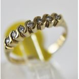 9 ct seven stone diamond half eternity ring, approx 0.