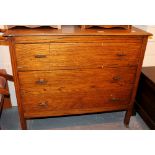 Oak chest of three drawers