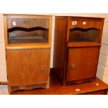 Pair of matching wooden bed side tables